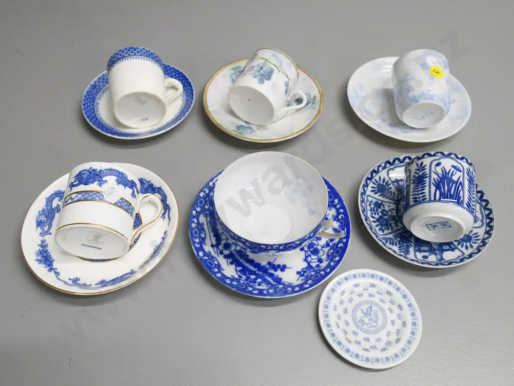 5 coffee cups and saucers, tea cup and saucer and small plate Image 1++