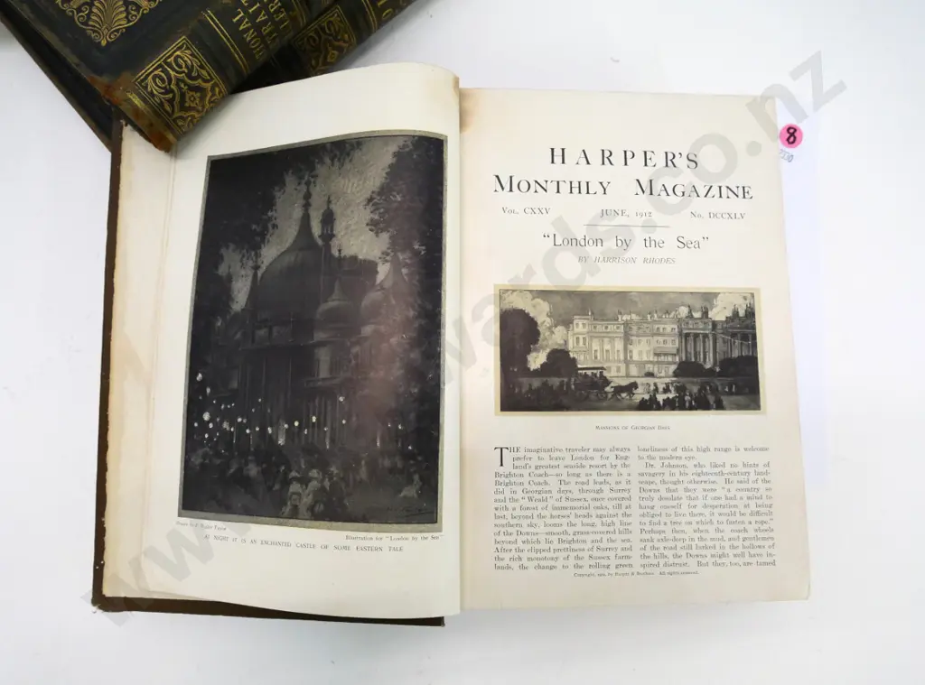 3 books - National portrait Gallery circa 1870s (4 Volumes bound into 2) and bound collection of 1912 Harper's Monthly Image 1++