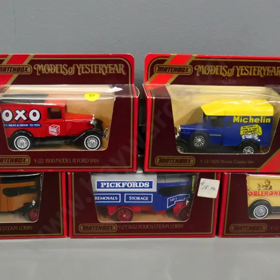 5 boxed Matchbox Models of Yesteryear die-cast vehicles - delivery vans