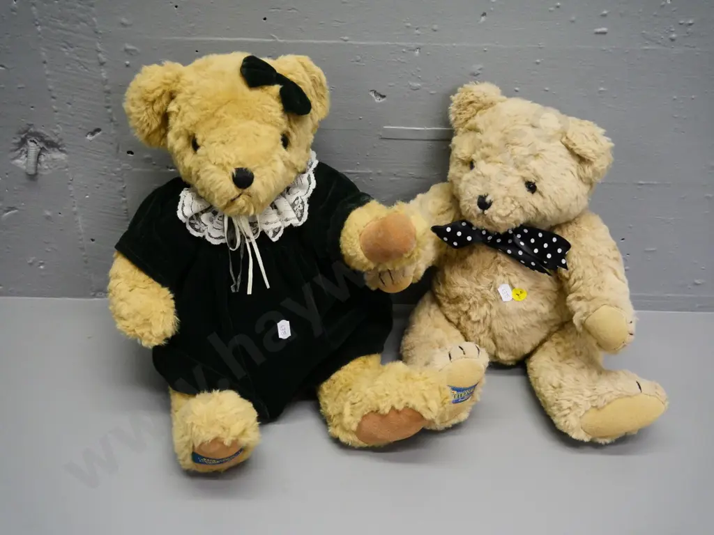 two Teddy bears - both marked The Traditional Bear Collection Smaller - L-400, girl bear L-430 Image 1++