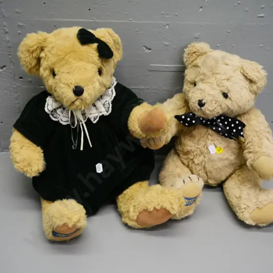 two Teddy bears - both marked The Traditional Bear Collection Smaller - L-400, girl bear L-430