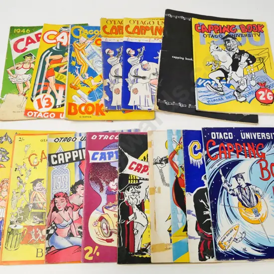 16 Otago University Capping books - earliest is 1946, latest 1962, a few in poor condition