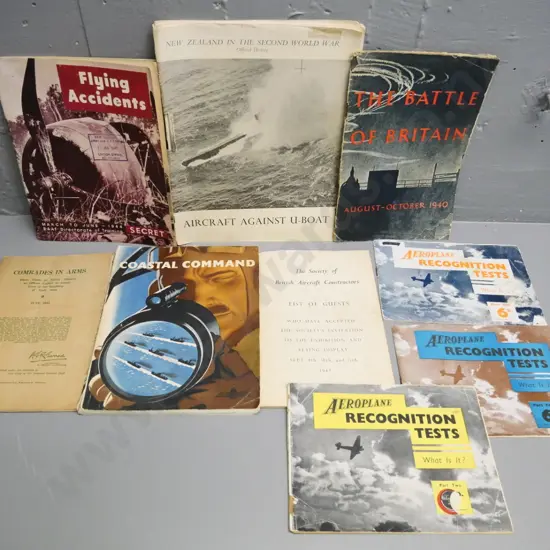 assorted WWII-era military publications.- aeroplane recognition, coastal command, flying accidents, battle of Britain