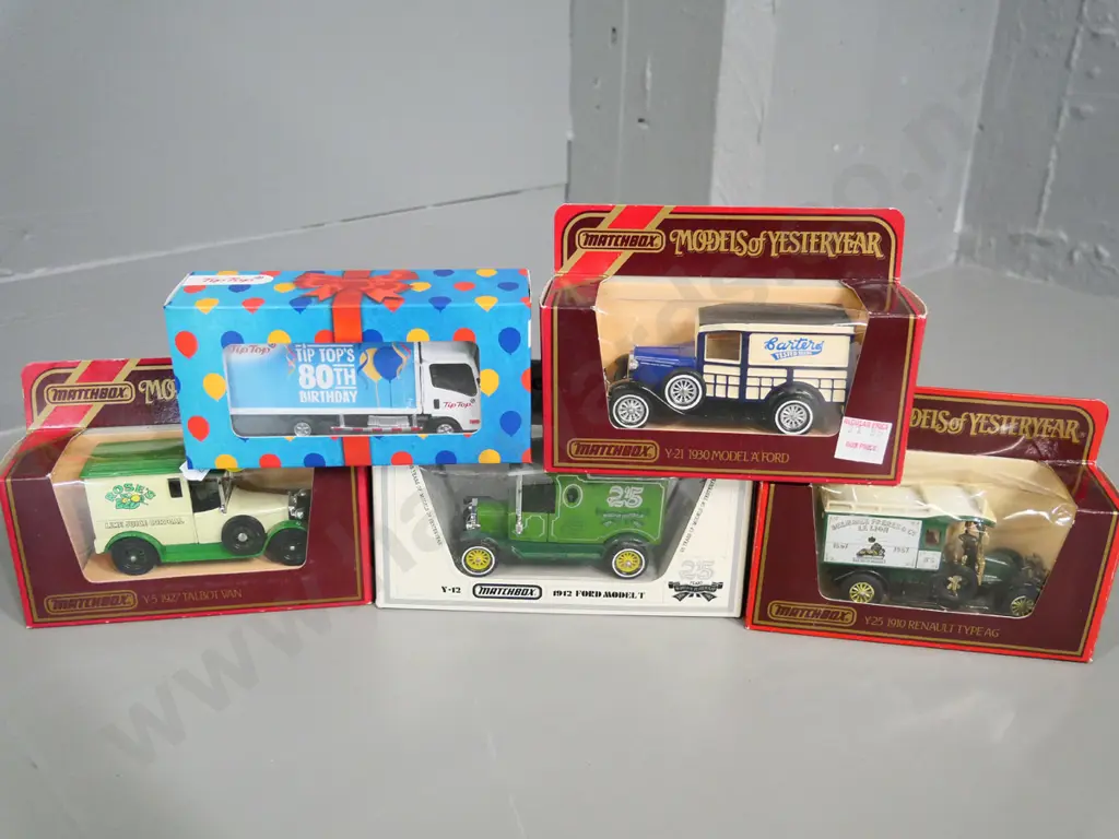 5 boxed die-cast delivery vans - 4 Models of Yesteryear and a Tip Top ice cream 80th Anniversary truck Image 1++