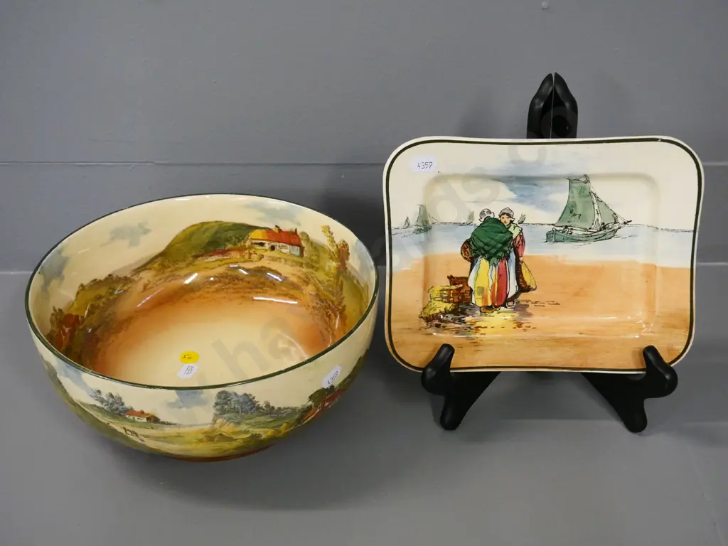 Royal Doulton Rustic England bowl D-230 and cockle gatherers dish Image 1++