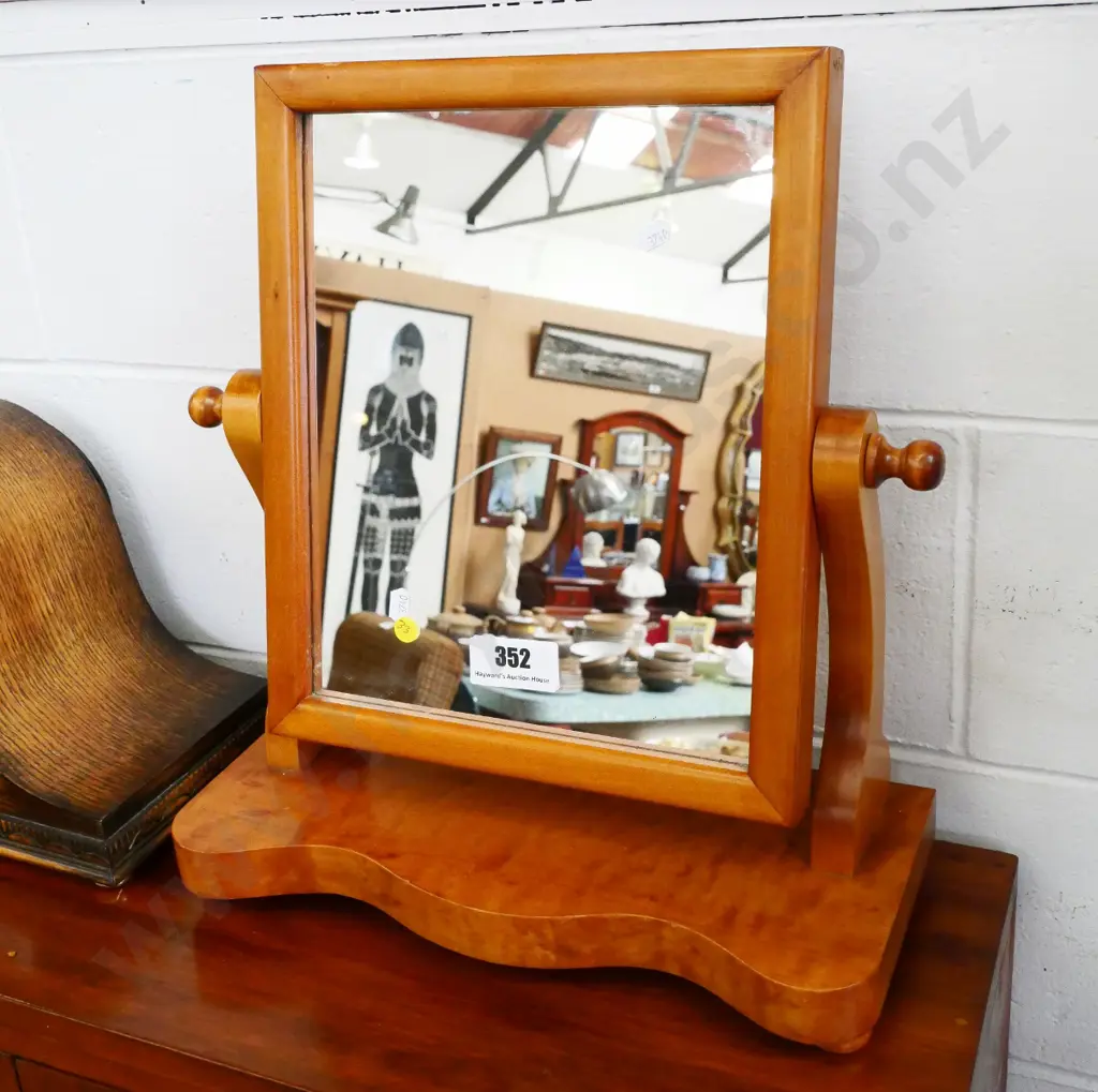 Victorian cheval dressing table mirror with mottled veneer top H-450 W-390 D-170 Image 1++