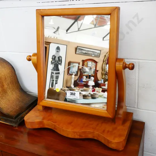 Victorian cheval dressing table mirror with mottled veneer top H-450 W-390 D-170