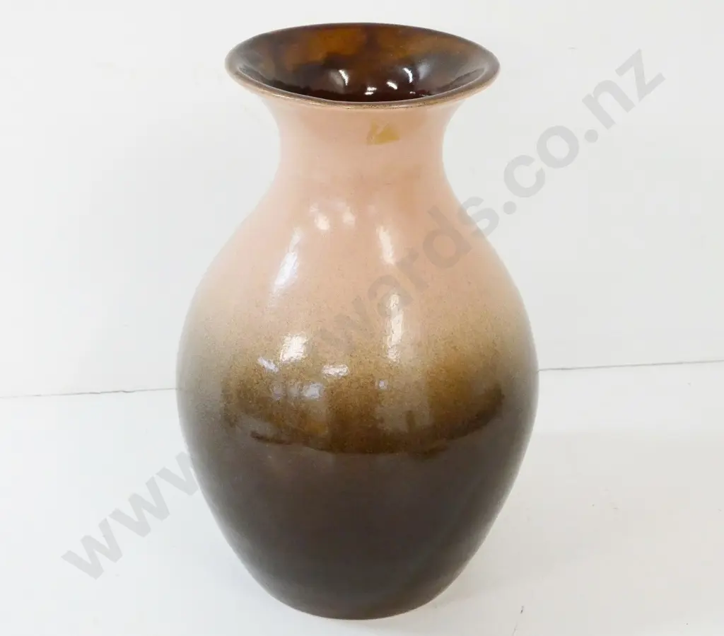 brown and peach vase marked Hof on base - H-350 Diameter 230 at widest Image 1++