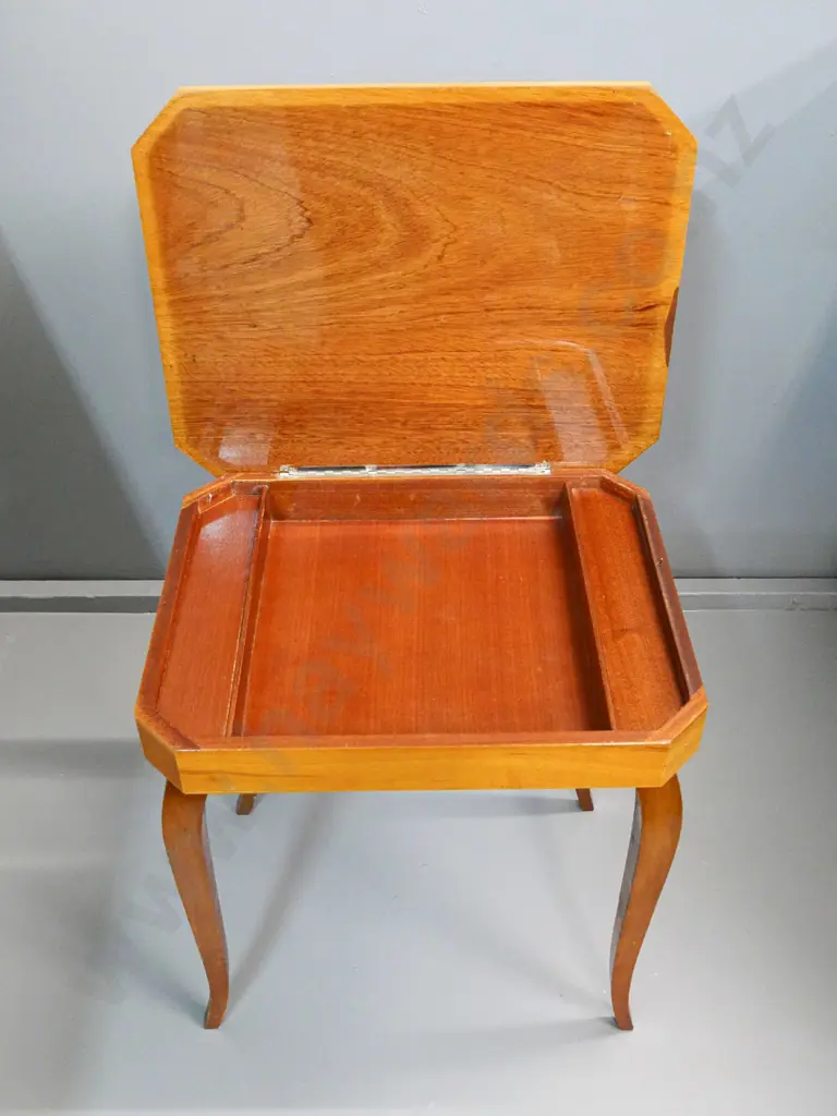 Sorrento style inlaid musical lift-up lid table H-440 W-400 D-325 Image 1++