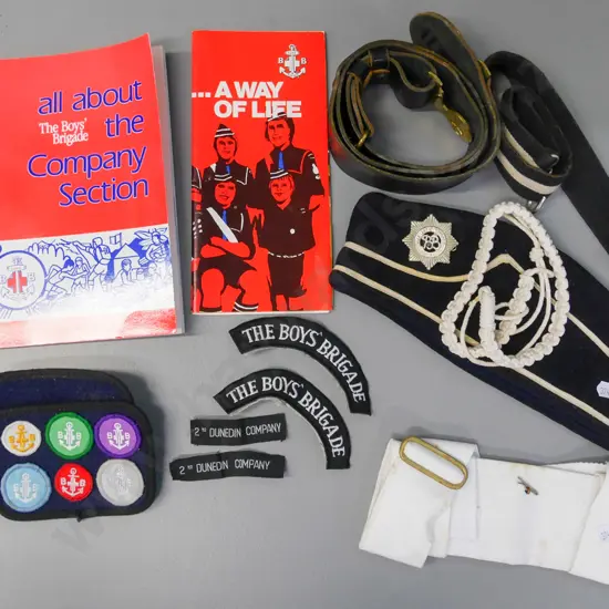 Boys Brigade hat, badges etc (2nd Dunedin Company)