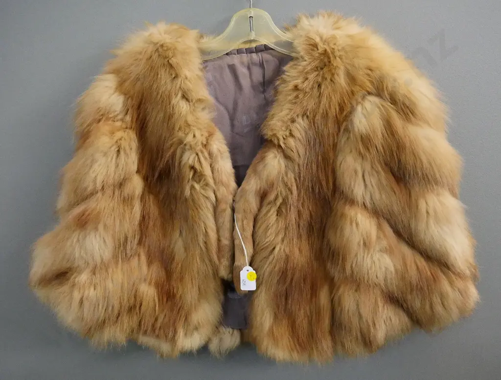 light brown fur cape, no labels Image 1++