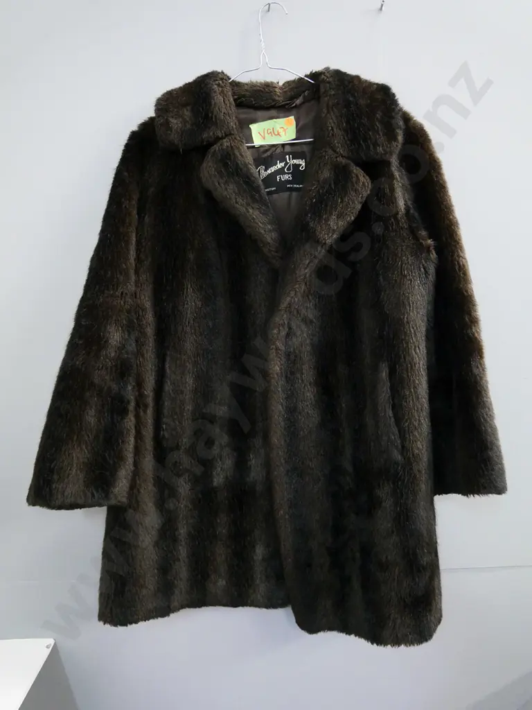 brown fur jacket - Alexander Young, Wellington label Image 1++
