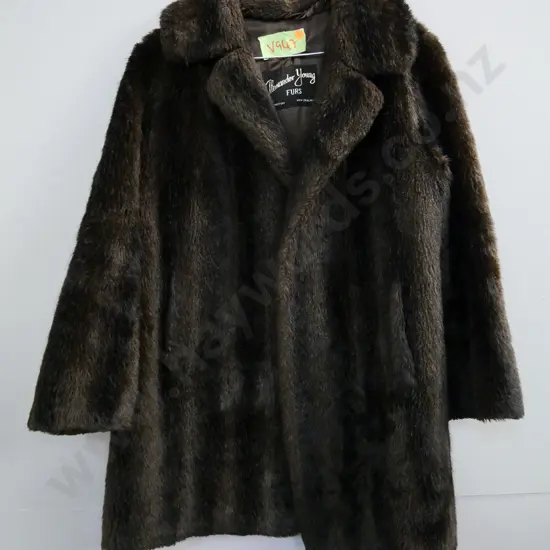 brown fur jacket - Alexander Young, Wellington label