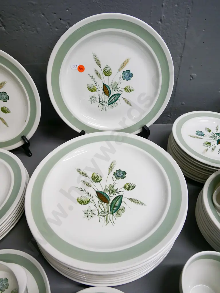 large assortment of Wood & Sons Cloverley pattern dinnerware including lidded vegetable & spare lid, cups & saucers etc. Image 1++