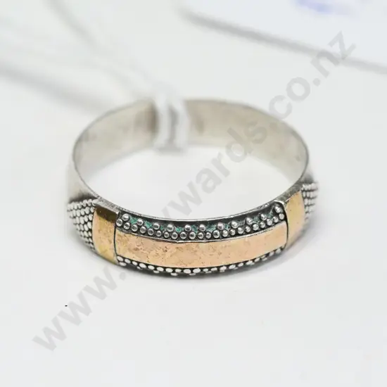 silver & rose gold ring stamped 925