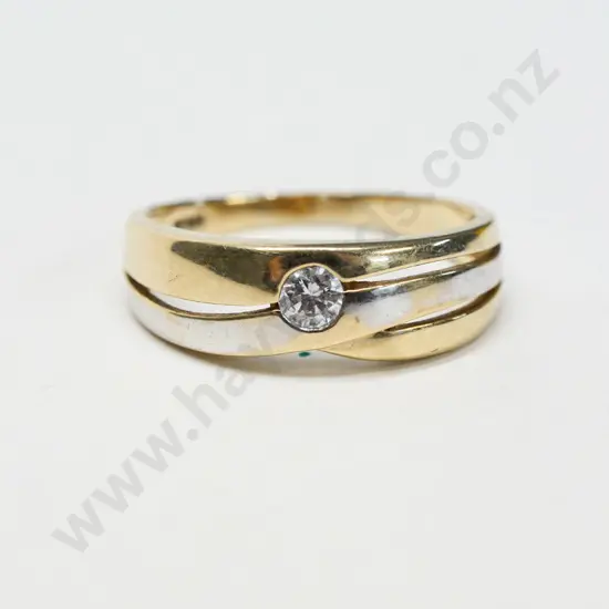 cz dress ring stamped 375
