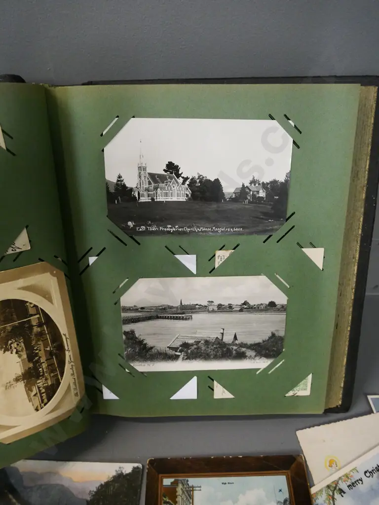 postcard album with contents and assorted loose - many early New Zealand Image 1++