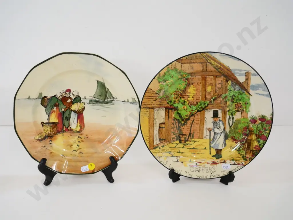 2 Royal Doulton plates - Gaffers D-260 and Breton fisherfolk Image 1++