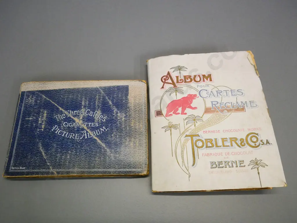 Tobler & Co. collector card album and 3 Castles cigarette card album, both with partial contents Image 1++