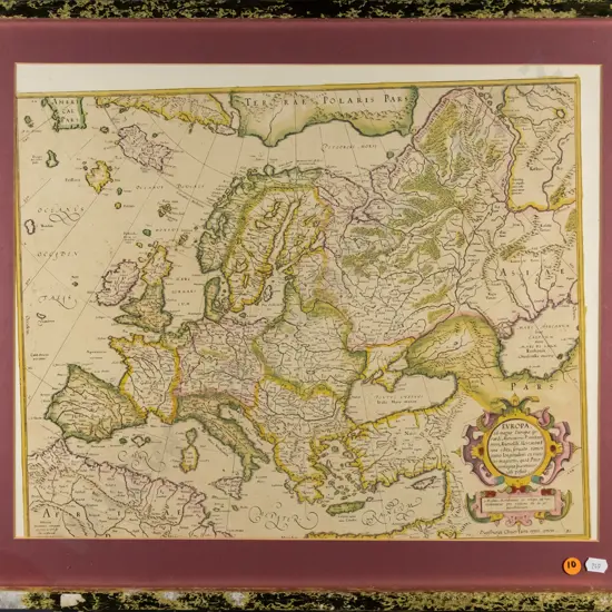 framed map - Europa H-390 W-460