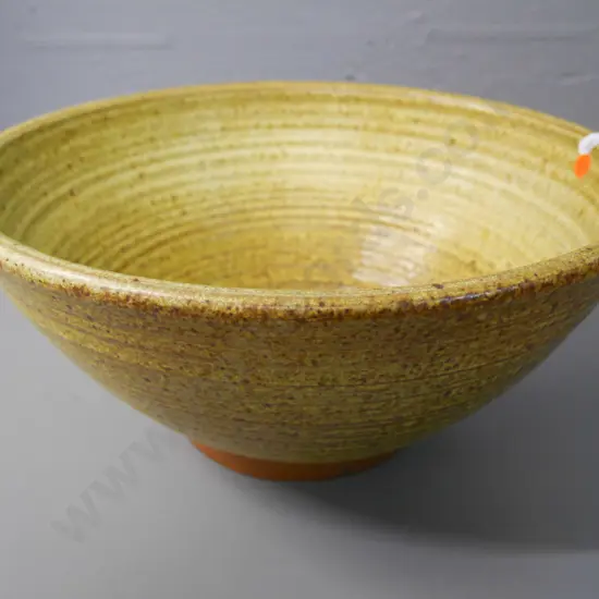 large mottled glaze studio pottery bowl by Doug Forster  H-180 Diam-360