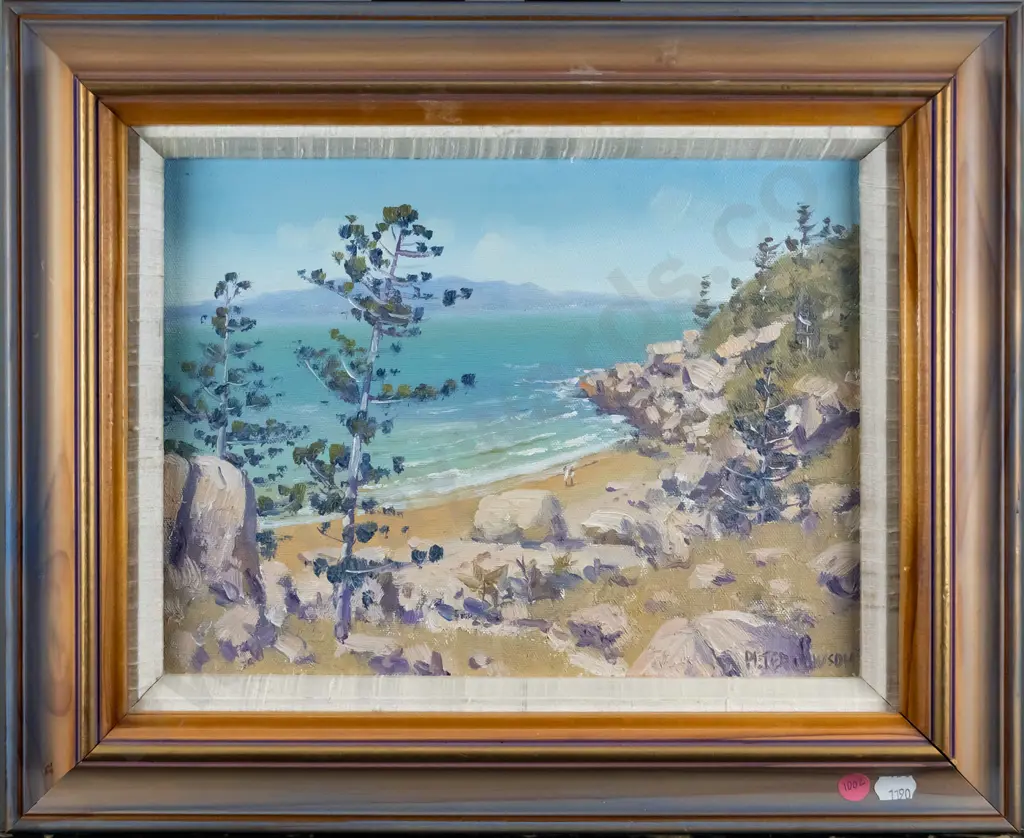 framed oil - coastal scene H-230 W-300 Image 1++