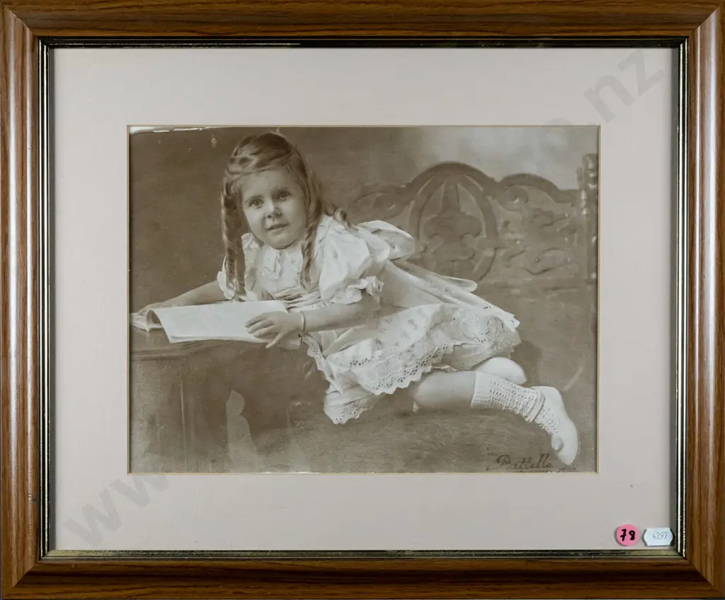 framed print - portrait of young girl H-220 W-290 Image 1++