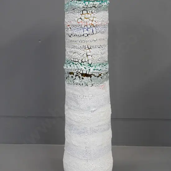 tall Liz Fea mosaic studio pottery vase H-520