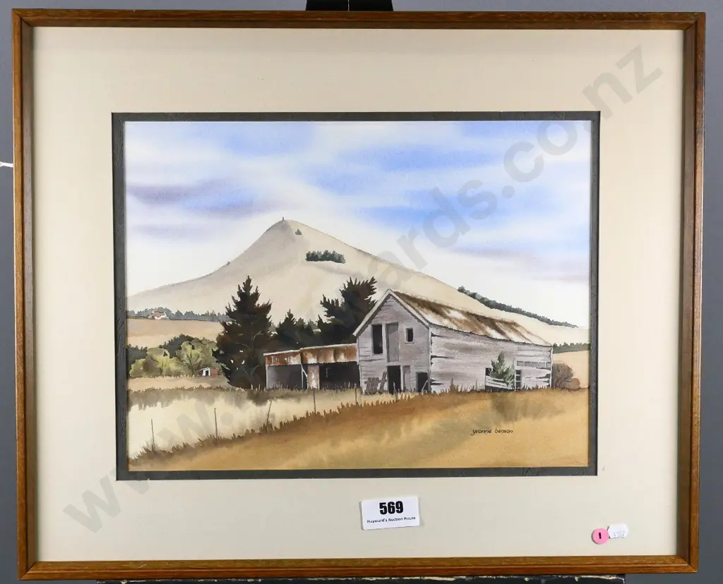 Yvonne Benson - framed watercolour - Puketapu H-290 W-390 Image 1++