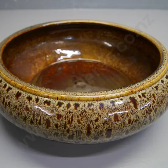 mottled glaze studio pottery bowl - Robert Gordan Australia H-100 W-300