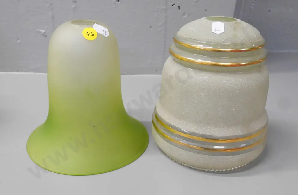 2 small glass light shades both H-160 Image 1++