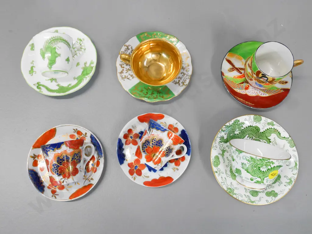 6 coffee cups and saucers, 1 Sutherland, 1 Coalport and various Image 1++