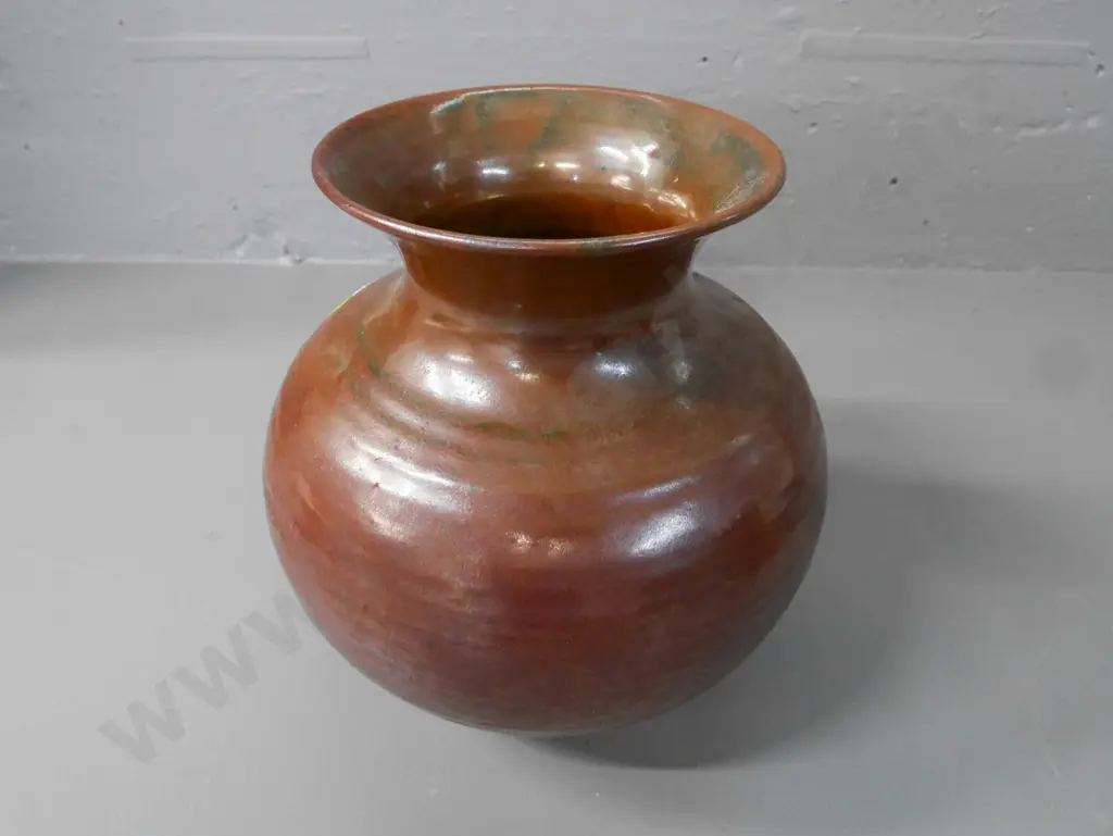 hand potted (unreadable signature) vase, H-220, W-230 Image 1++