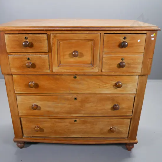 vintage large 7-drawer Scotch chest in restorer's condition H-1230 W-1200 D-550