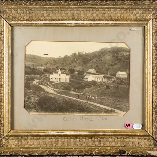 framed photograph - Otakou Marae 1906  H-150 W-210