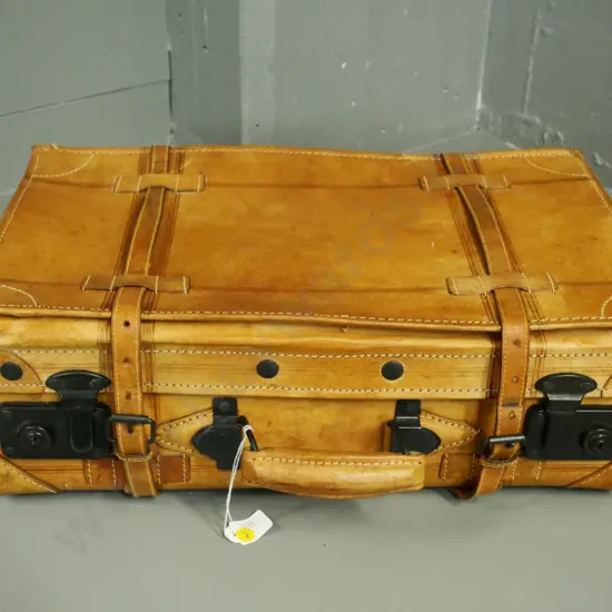 small tan leather suitcase H-170 W-480 D-290