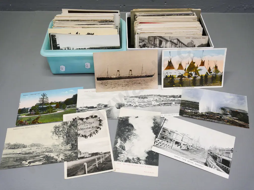 large assortment of vintage postcards - some NZ, mostly international Image 1++