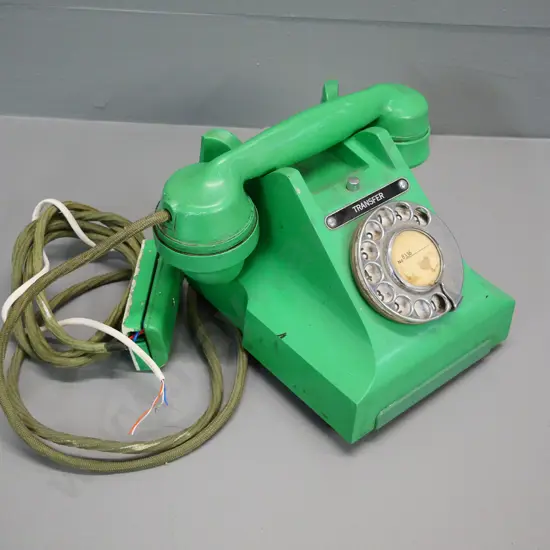 vintage green bakelite/plastic dial telephone