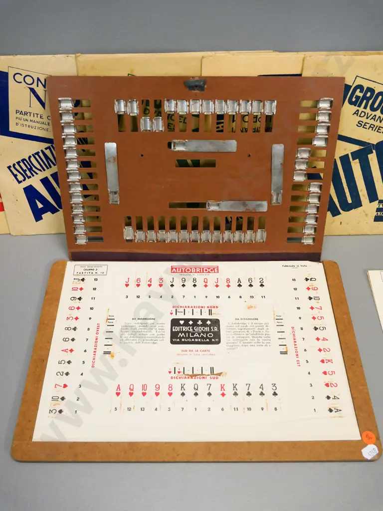 vintage Autobridge game board and deal sheets - made in Italy. H-260 W-390 Image 1++