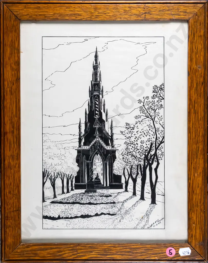 Kenneth M McLennon - framed print - church H-280 W-170 Image 1++