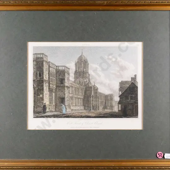 framed historical print - West Front of Christ Church H-190 W-260