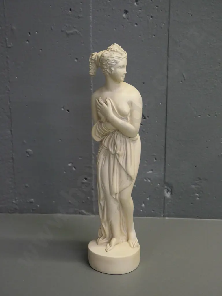 plaster bathing nude figurine - embossed Lotti on base H-370 Image 1++