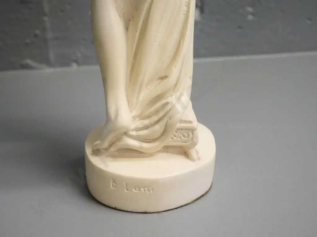 plaster bathing nude figurine - embossed Lotti on base H-370 Image 1++