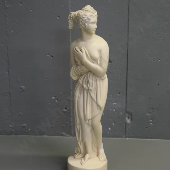 plaster bathing nude figurine - embossed Lotti on base H-370