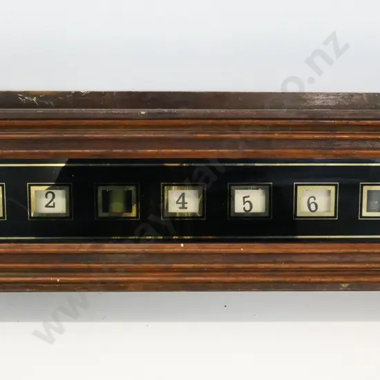 restorer's vintage wood-cased signal box or counter - windows for numbers 1 thru 7, one reset button. H-200 W-560
