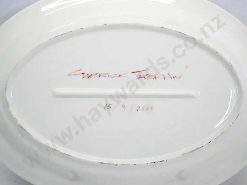 Garrick Tremain hand-painted fish platter L-370 W-270 Image 1++