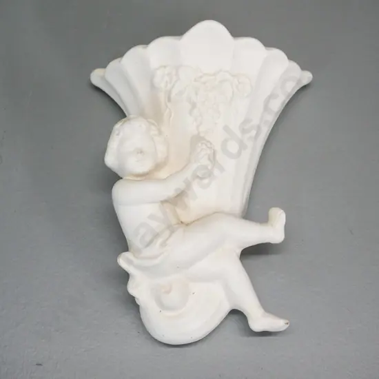 matte finish cherub figure wall pocket vase H-190 W-150 at top