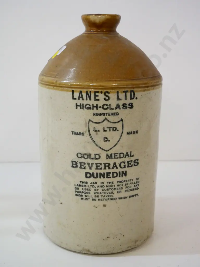 Lane's Ltd. Dunedin handled narrow-mouth crock H-340 D-200 Image 1++