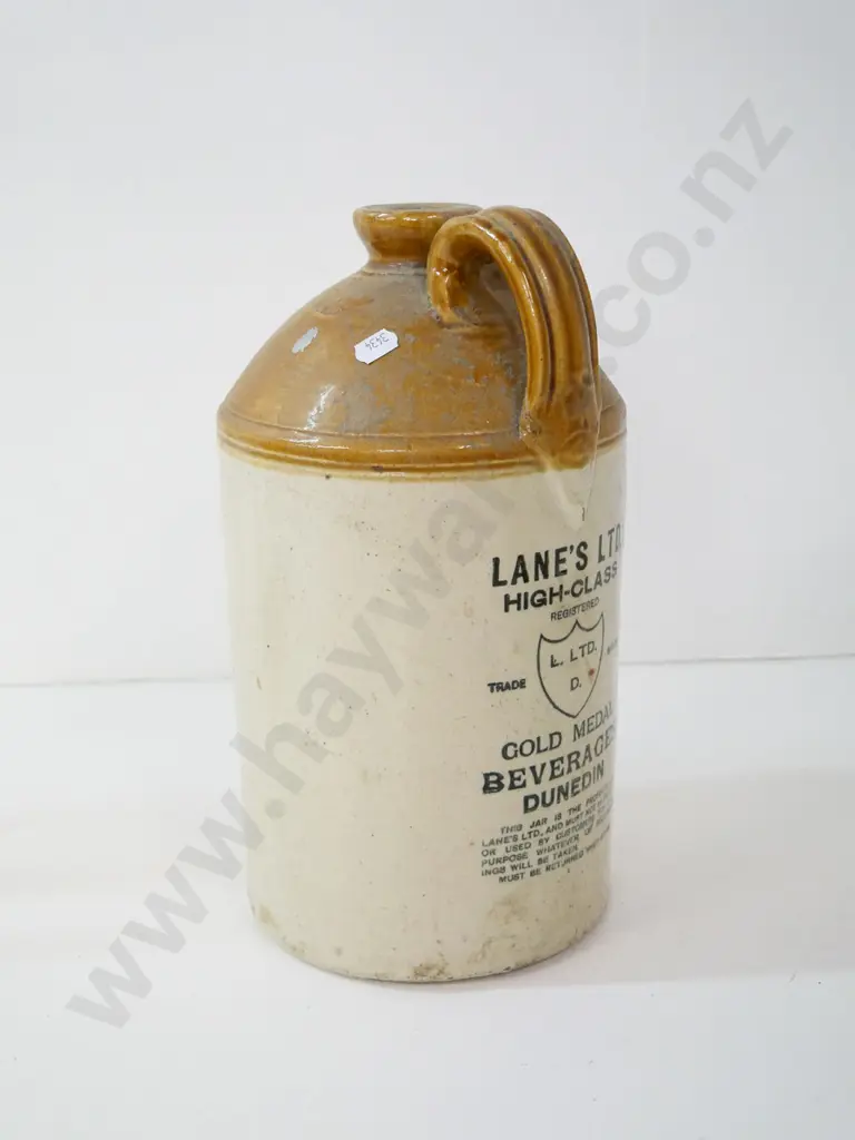 Lane's Ltd. Dunedin handled narrow-mouth crock H-340 D-200 Image 1++