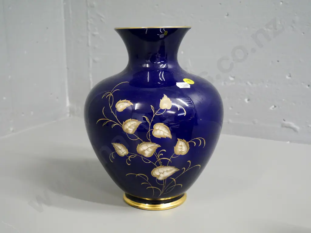 Victoria china cobalt and gold vase H-250 Image 1++